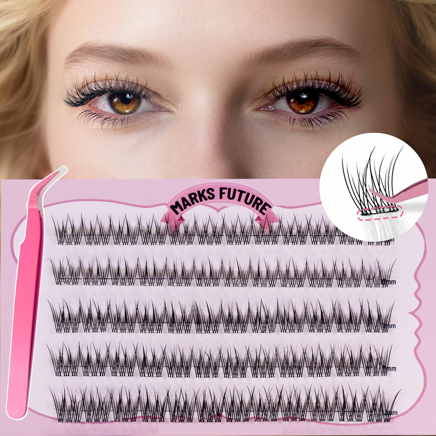 Eyelash Extension Wispy Look - Self-Adhesive Eyelashes, DIY Eyelash Cluster Extension