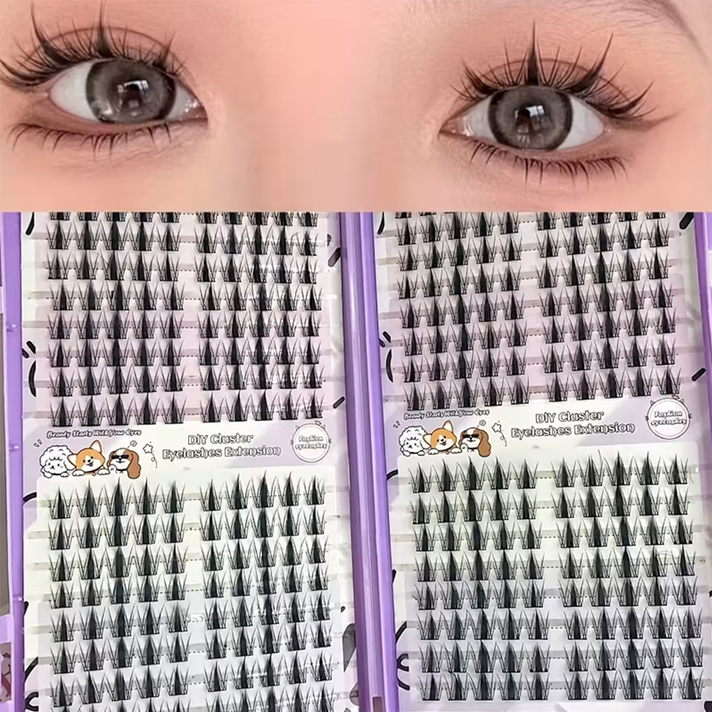 Eyelash Extension Japan - Manga eyelash cluster Sharp 320pcs, 13mm