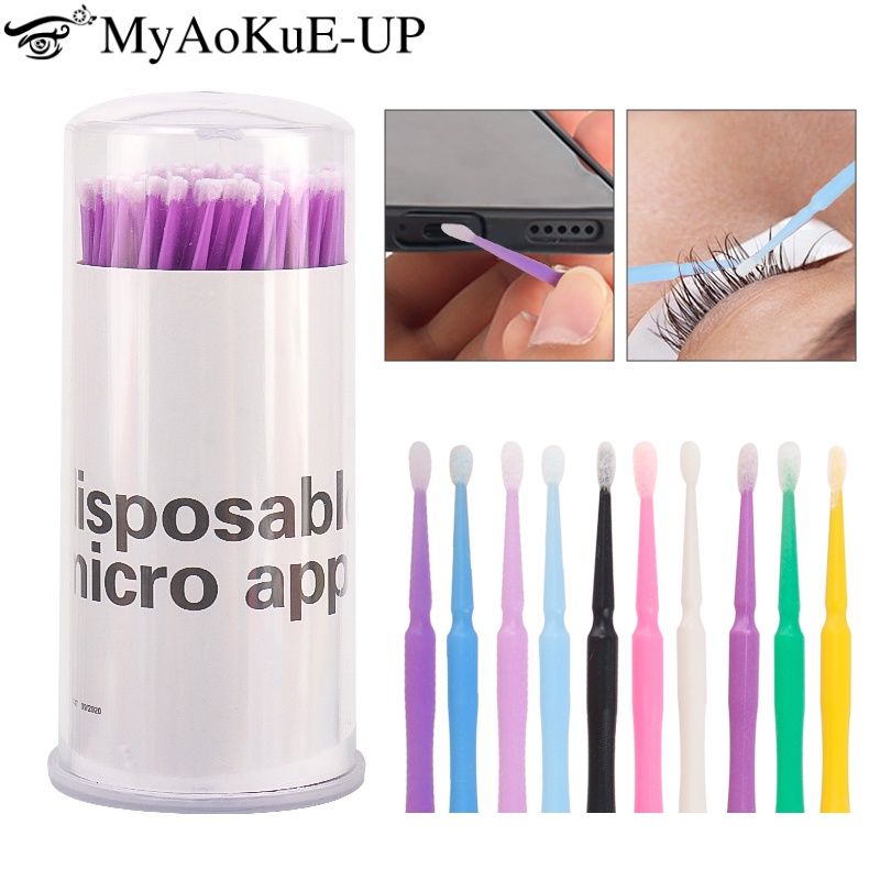 Eyelash Extension For Beginners - 100pcs Disposable Eyelash Brush Lash Extension