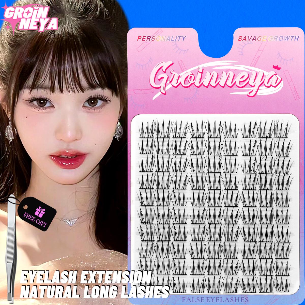 Individual Lash Tray - GROINNEYA Cluster Lashes Natural Eyelash extension