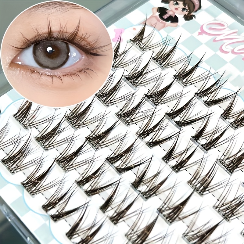 Eyelash Extension C Curl - Mixiaohe Light Brown Glue Free Cluster