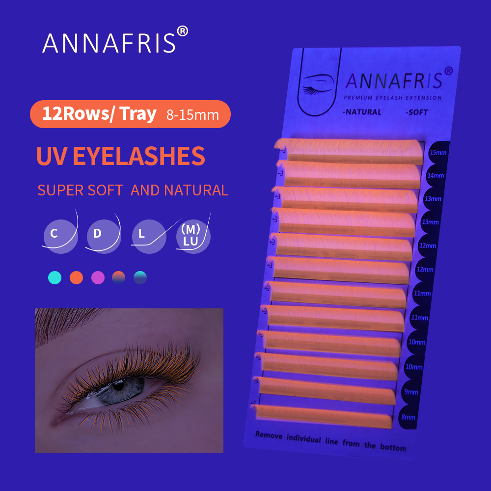 Eyelash Extension Natural Classic - ANNAFRIS UV Neon Lash Extension Ombre
