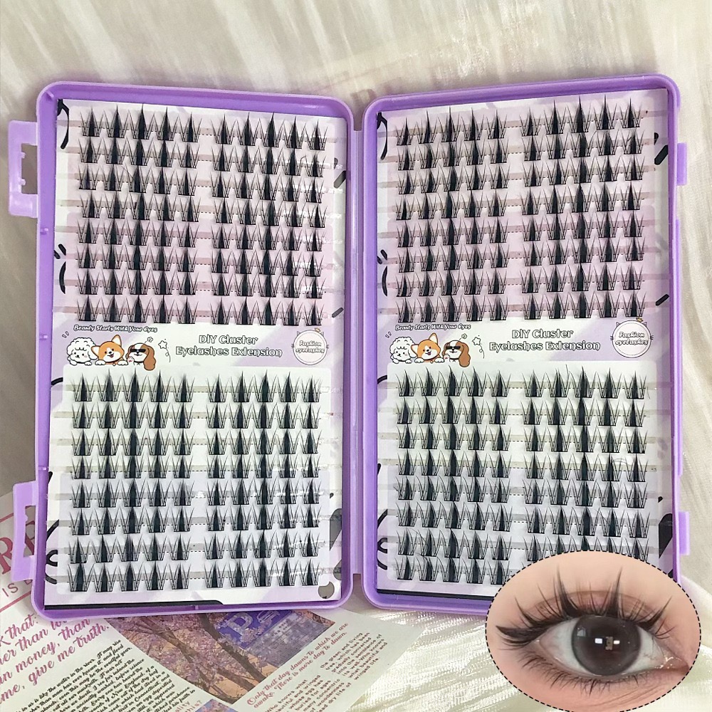 Eyelash Extension Japan - Manga eyelash cluster Sharp 320pcs, 13mm