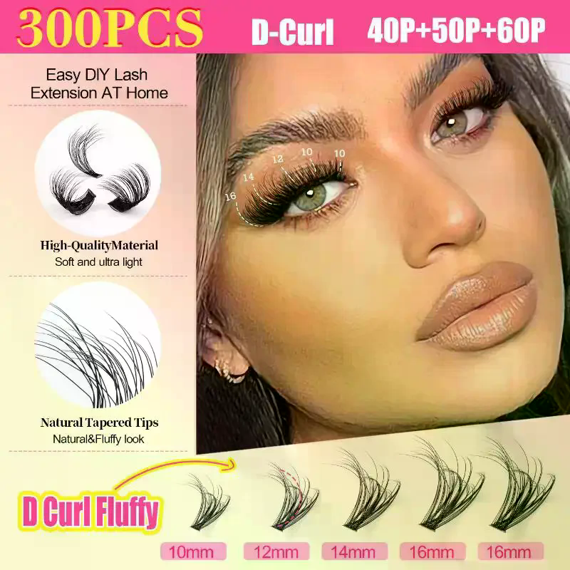 Eyelash Extension Wispy - Cluster Lashes Kit Individual Lashes Volume
