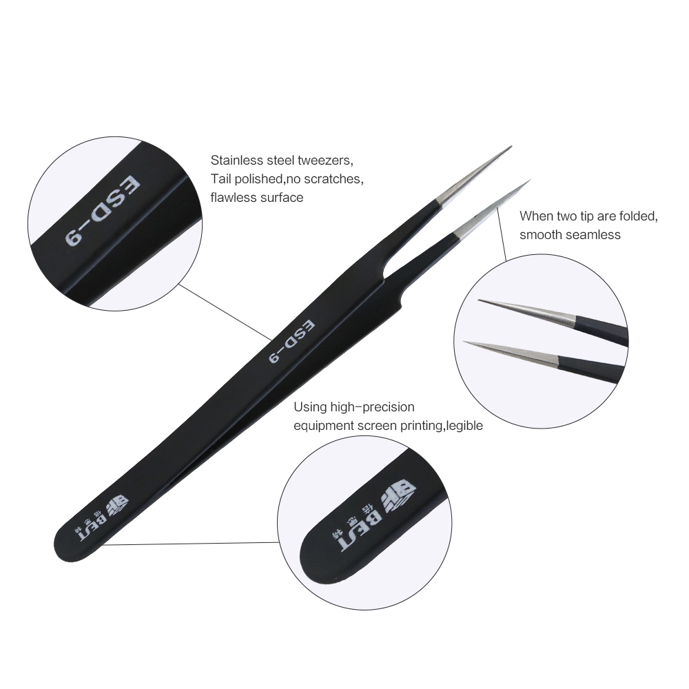 BST-ESD-9 Anti-Static Tweezers – Eyelash Extension In Chinese Bewertung und Preis