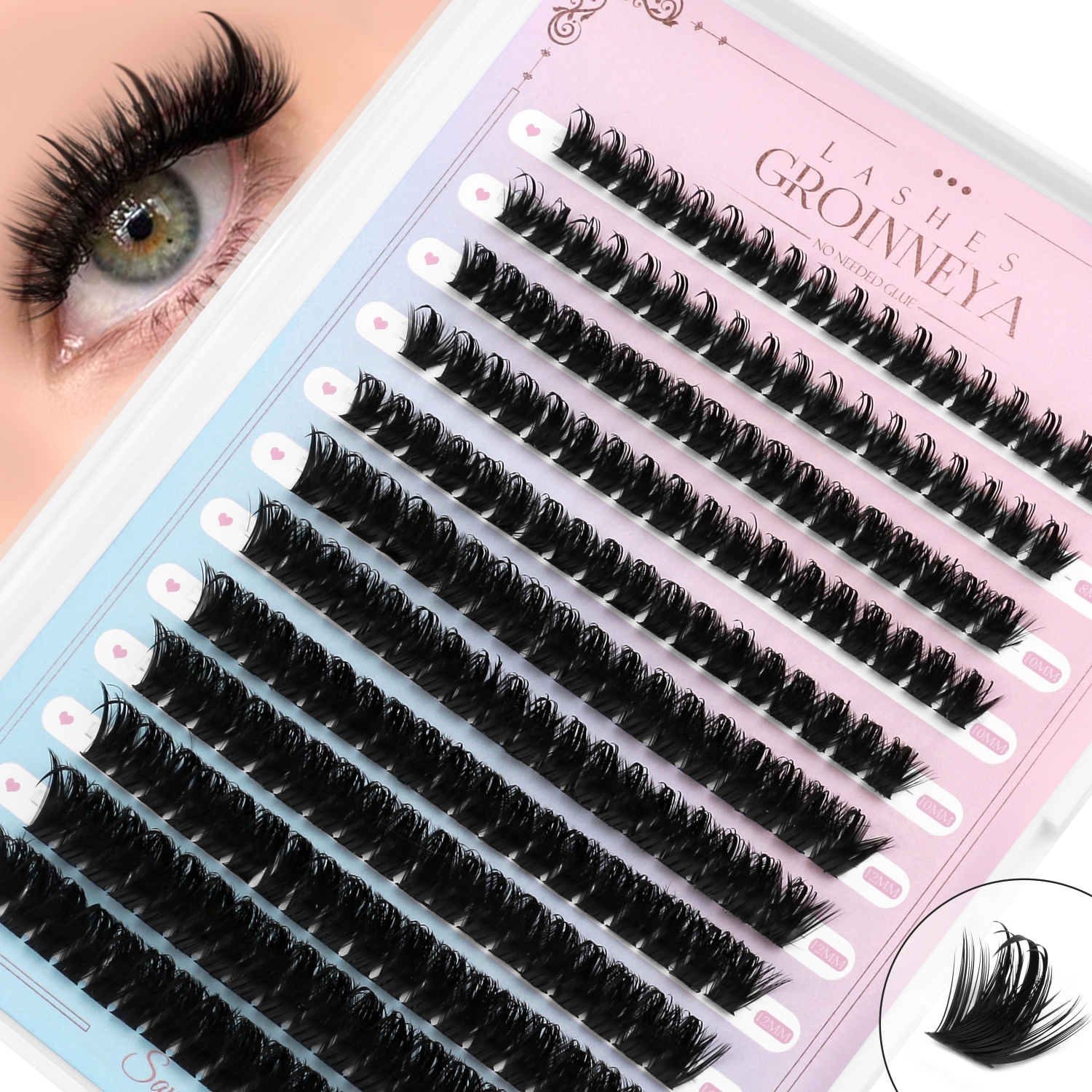 GROINNEYA Eyelashes Clusters F – Eyelash Extension Full Set Bewertung und Preis