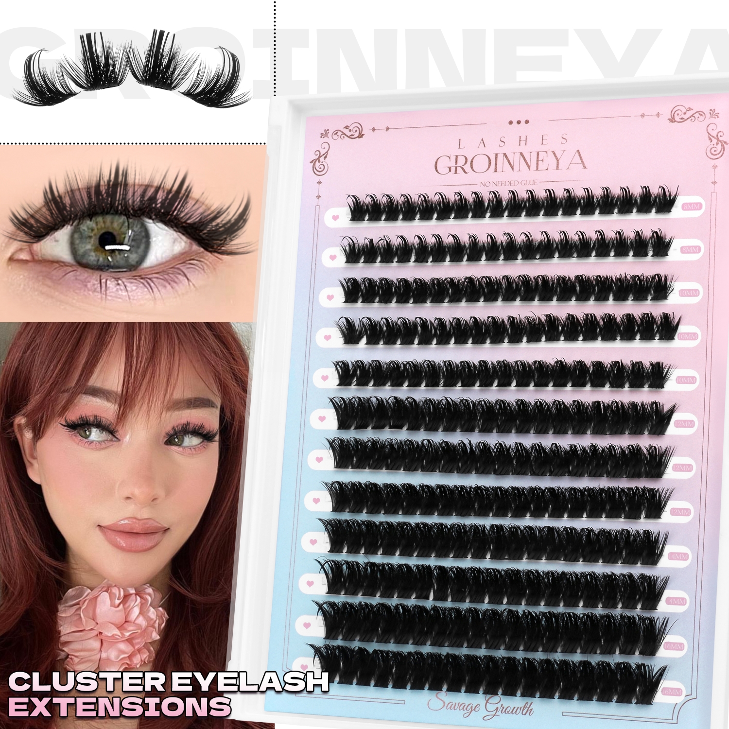 GROINNEYA Eyelashes Clusters F – Eyelash Extension Full Set Bewertung und Preis