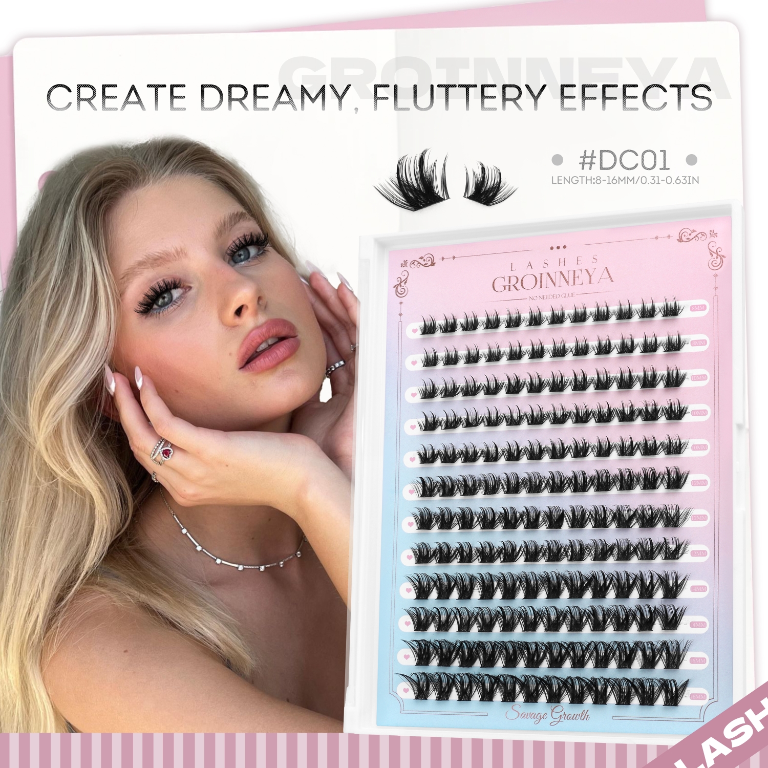 GROINNEYA Eyelashes Clusters F – Eyelash Extension Full Set Bewertung und Preis