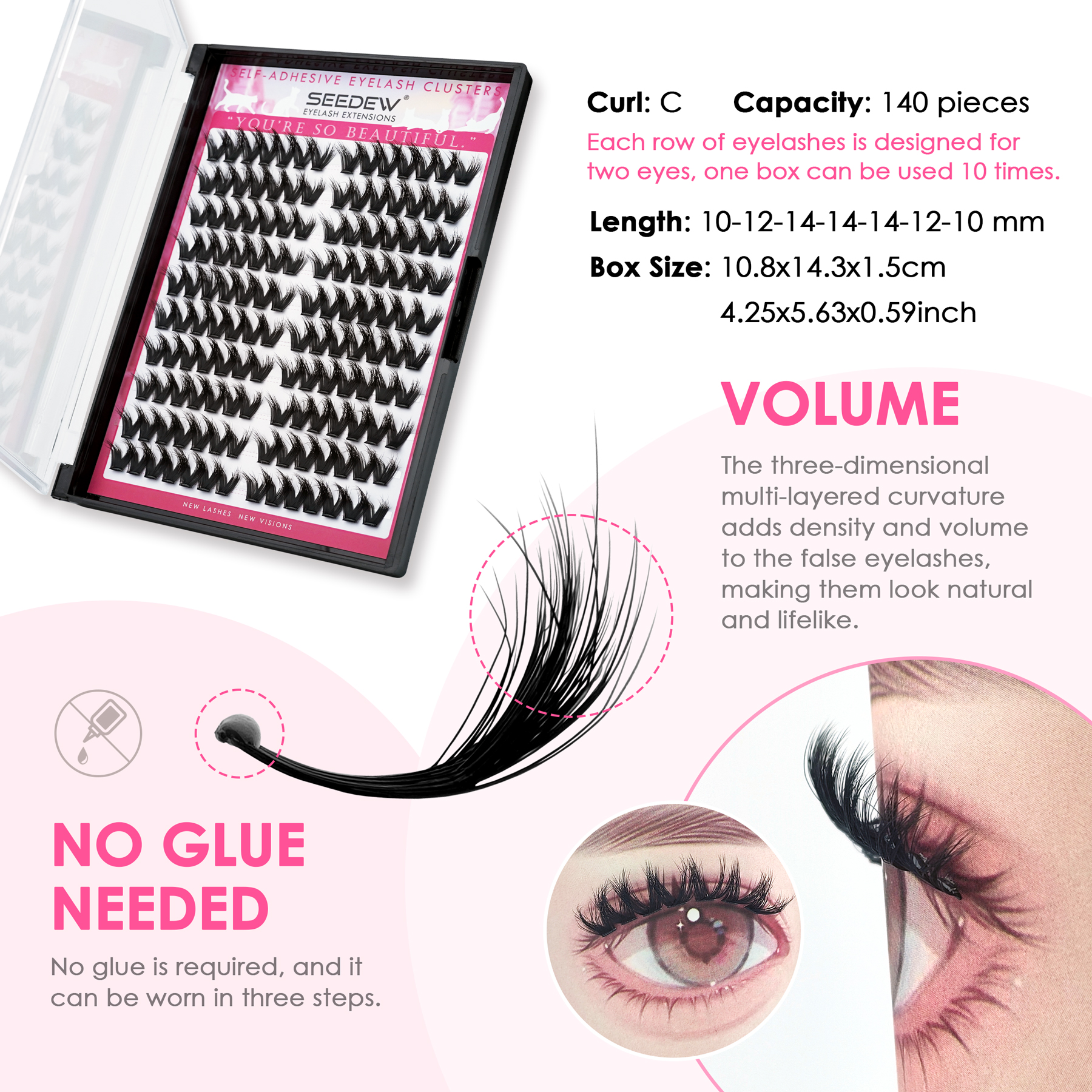 SEEDEW 3D V-shaped Thick False – Eyelash Extension Wispy Bewertung und Preis