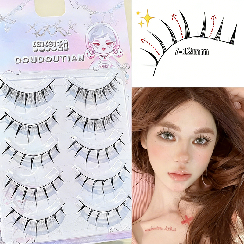 Doudoutian 5 Pairs Natural Man – Eyelash Extension Douyin Bewertung und Preis