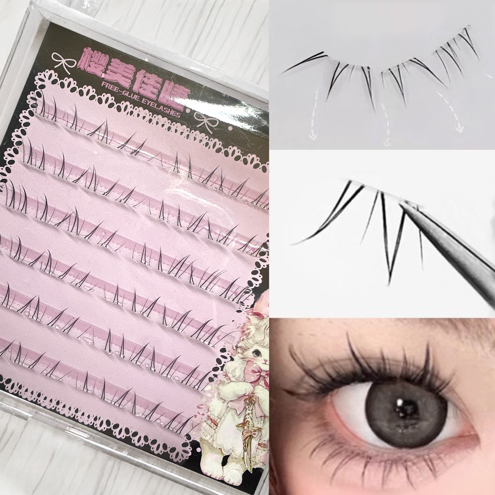 4-6mm No Glue False Eyelashes  – Eyelash Extension Korean Style Bewertung und Preis
